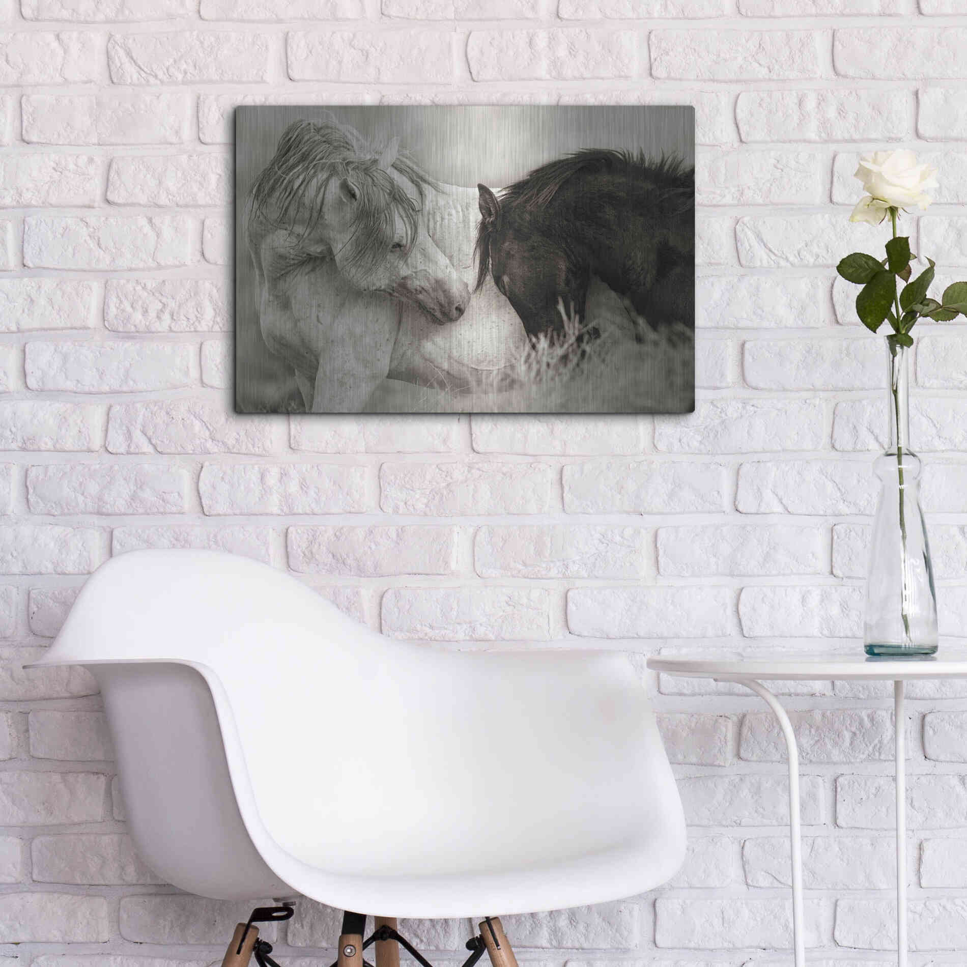 Luxe Metal Art 'The Long Goodbye' by Lisa Dearing, Metal Wall Art,24x16