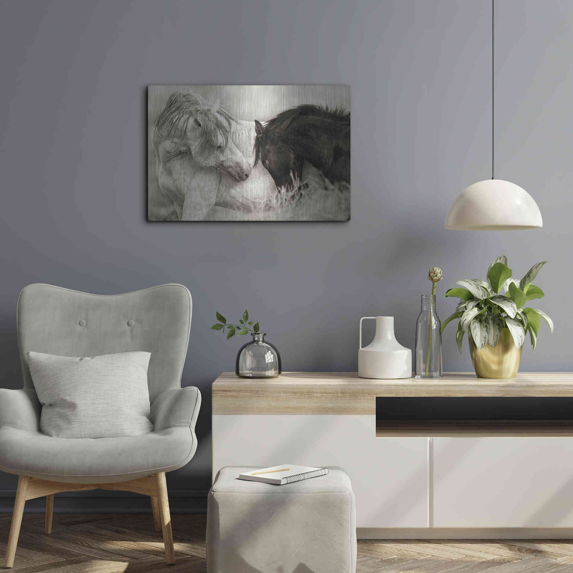 Luxe Metal Art 'The Long Goodbye' by Lisa Dearing, Metal Wall Art,24x16