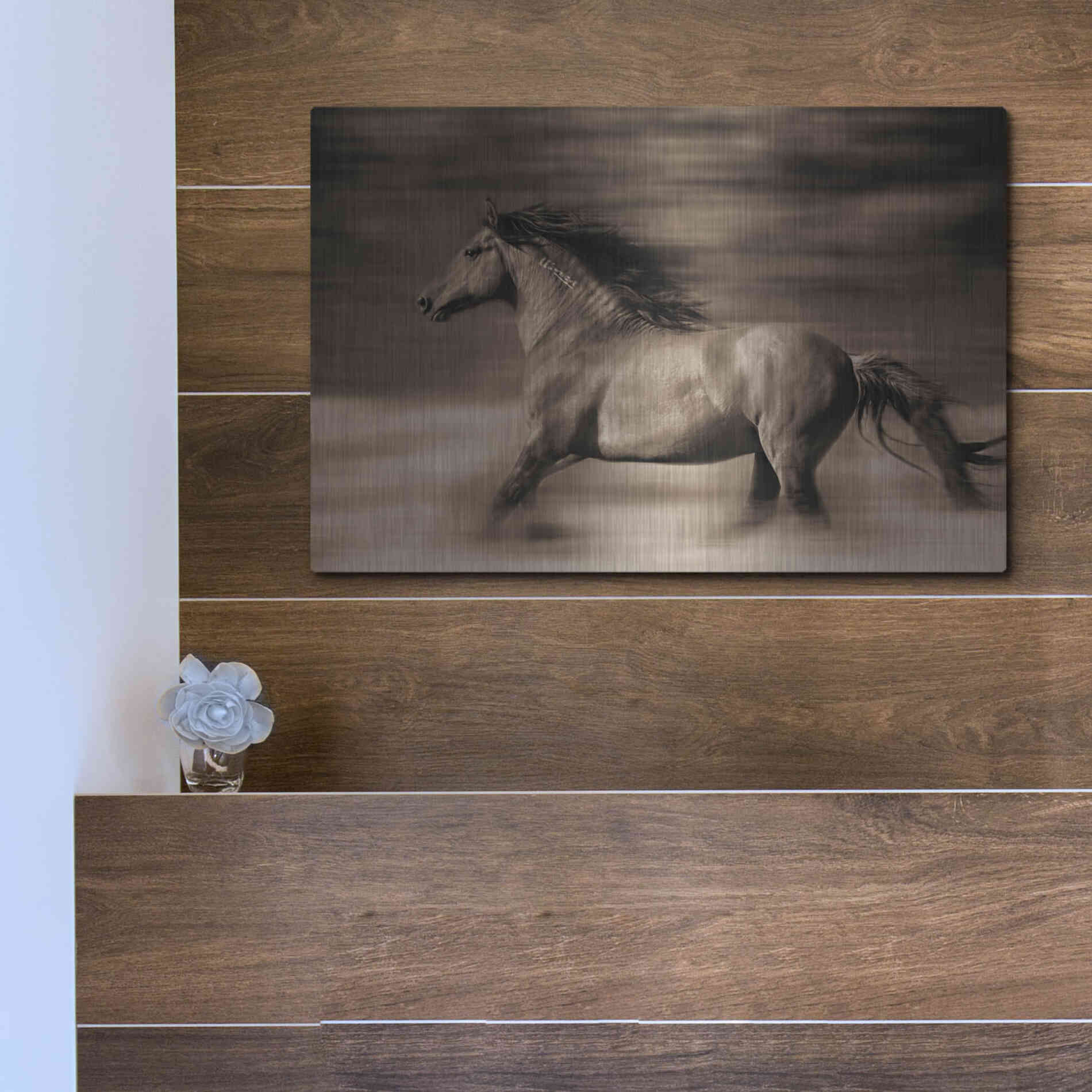 Luxe Metal Art 'Wind Runner' by Lisa Dearing, Metal Wall Art,16x12