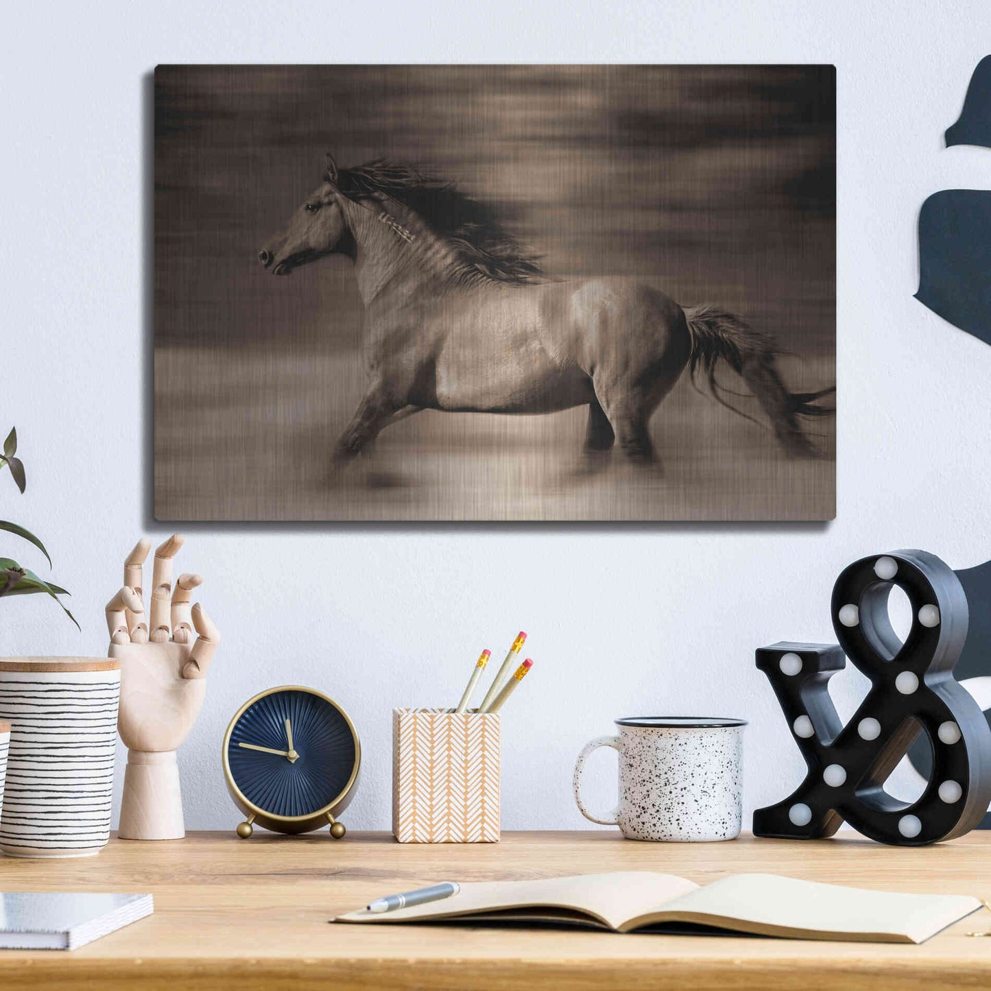 Luxe Metal Art 'Wind Runner' by Lisa Dearing, Metal Wall Art,16x12