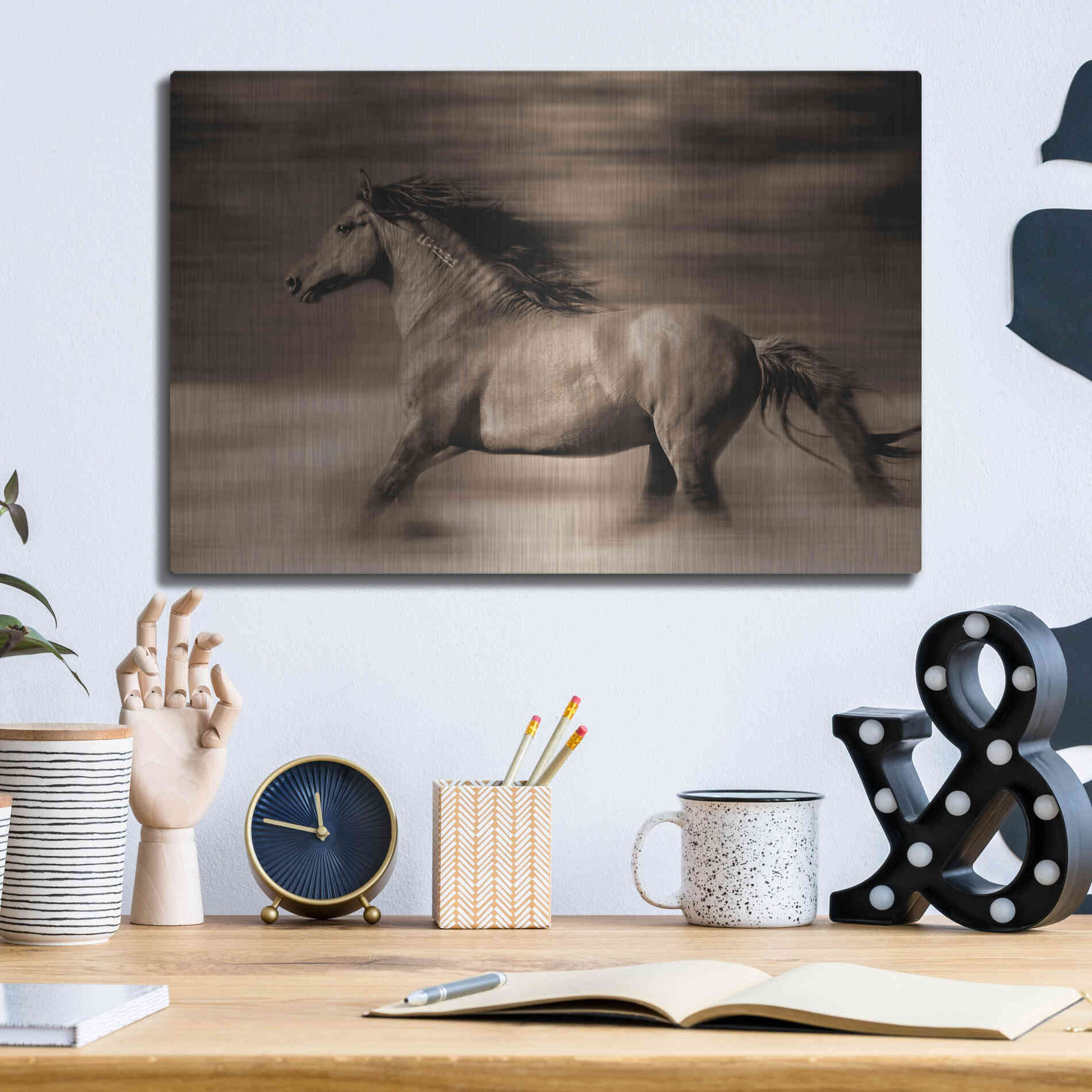 Luxe Metal Art 'Wind Runner' by Lisa Dearing, Metal Wall Art,16x12