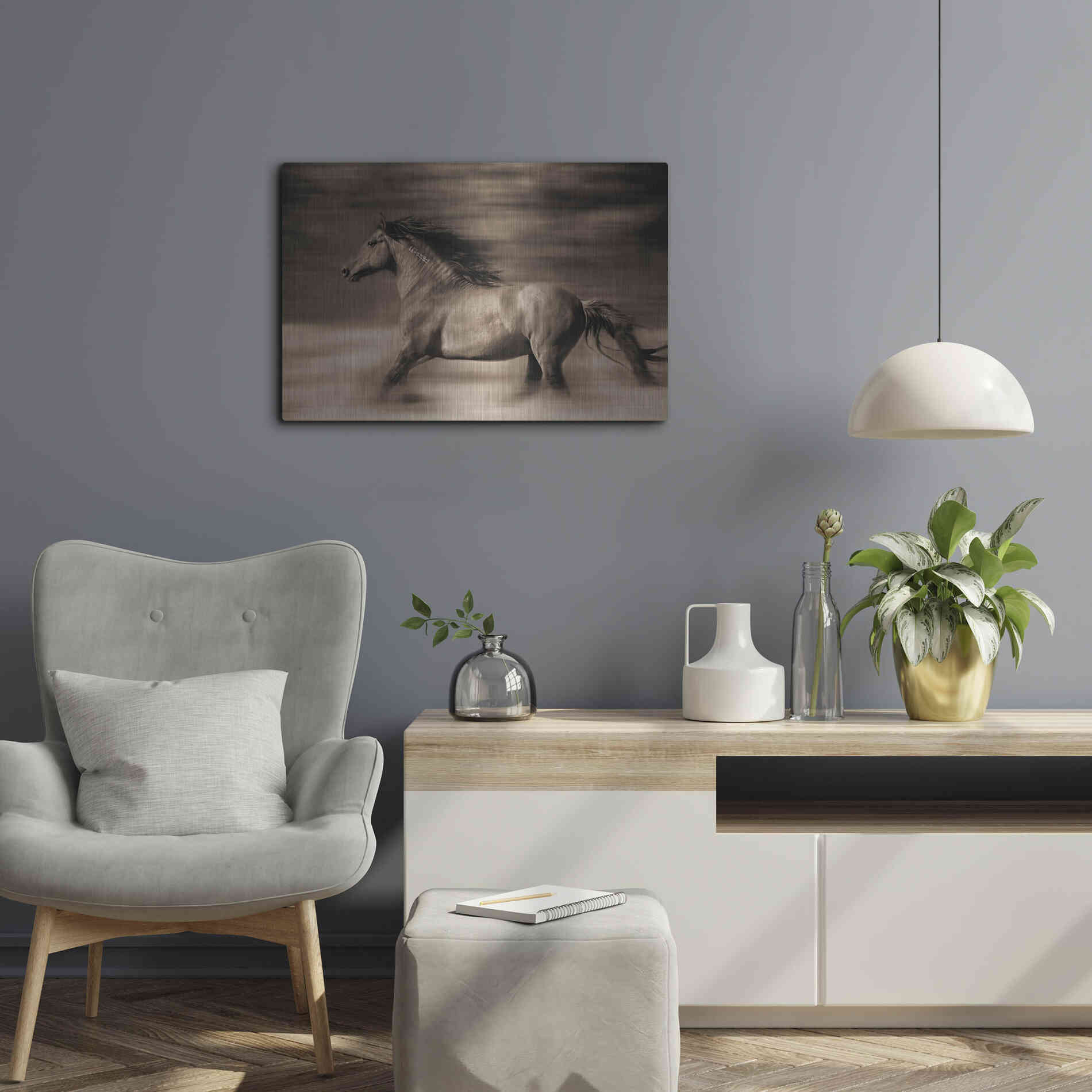 Luxe Metal Art 'Wind Runner' by Lisa Dearing, Metal Wall Art,24x16