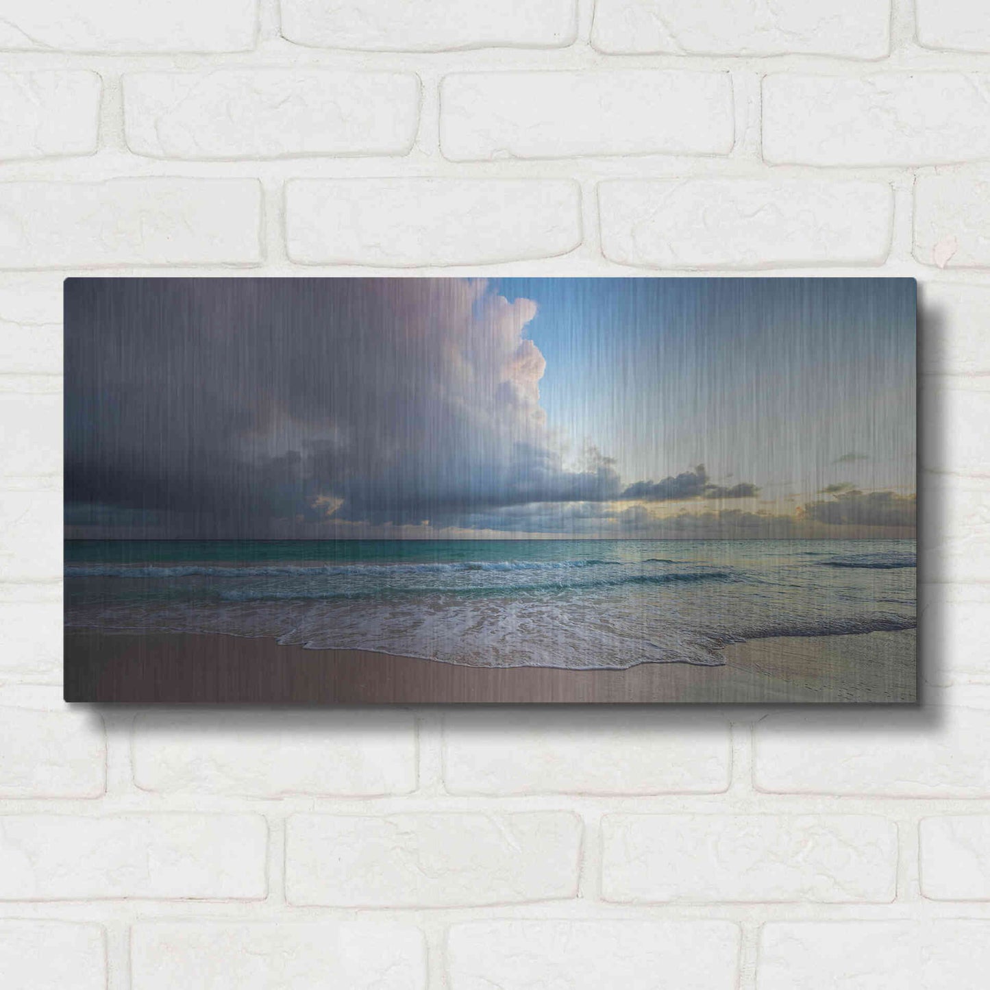 Luxe Metal Art 'First Sunset in Paradise' by Lizzy Davis, Metal Wall Art,24x12