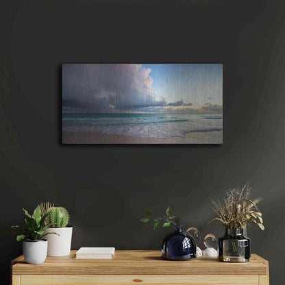 Luxe Metal Art 'First Sunset in Paradise' by Lizzy Davis, Metal Wall Art,24x12