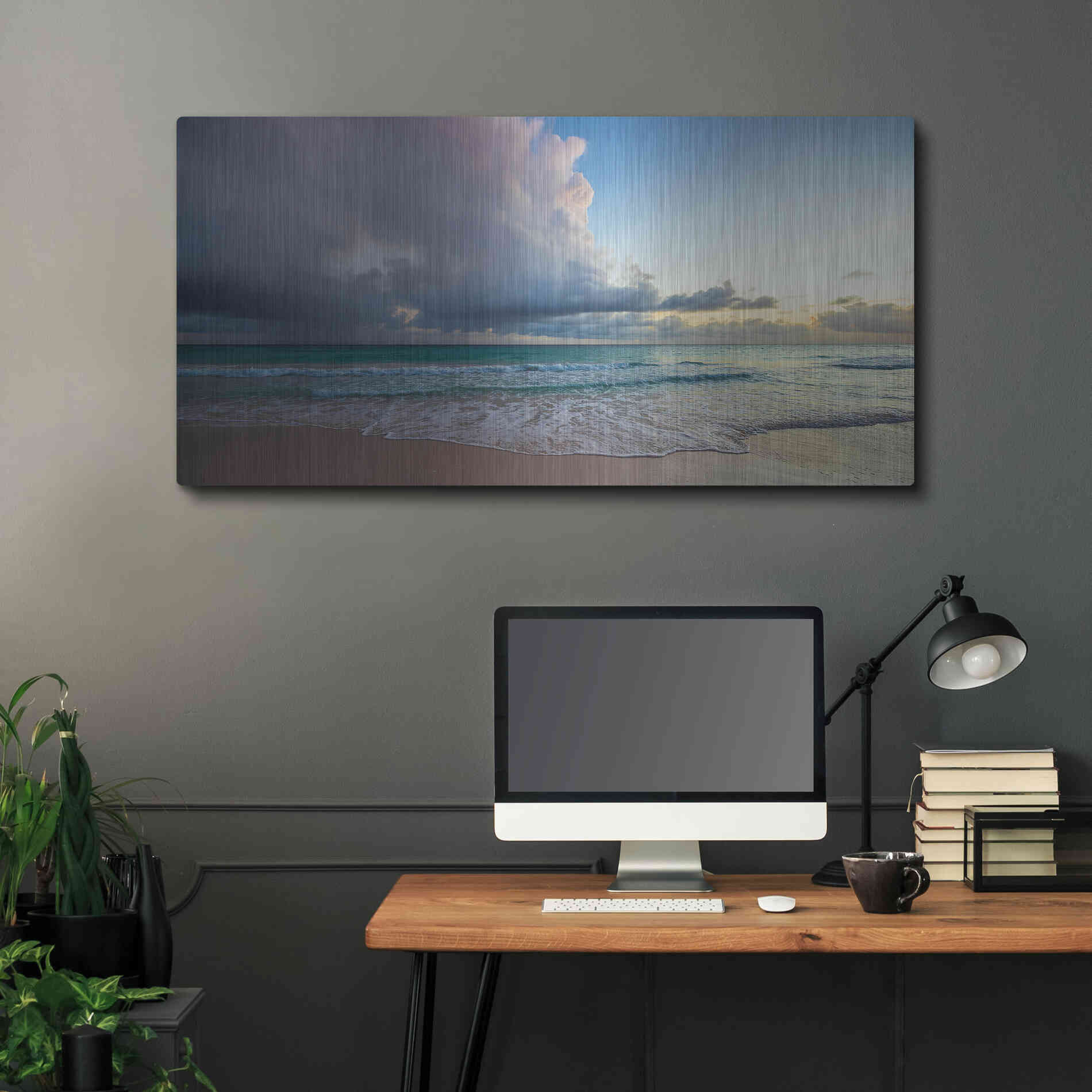 Luxe Metal Art 'First Sunset in Paradise' by Lizzy Davis, Metal Wall Art,48x24