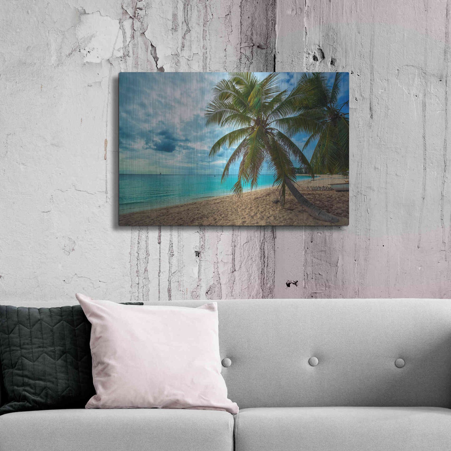 Luxe Metal Art 'Palm Tree Dreams' by Lizzy Davis, Metal Wall Art,36x24