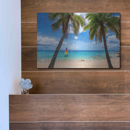 Luxe Metal Art 'Postcard From Paradise' by Lizzy Davis, Metal Wall Art,16x12