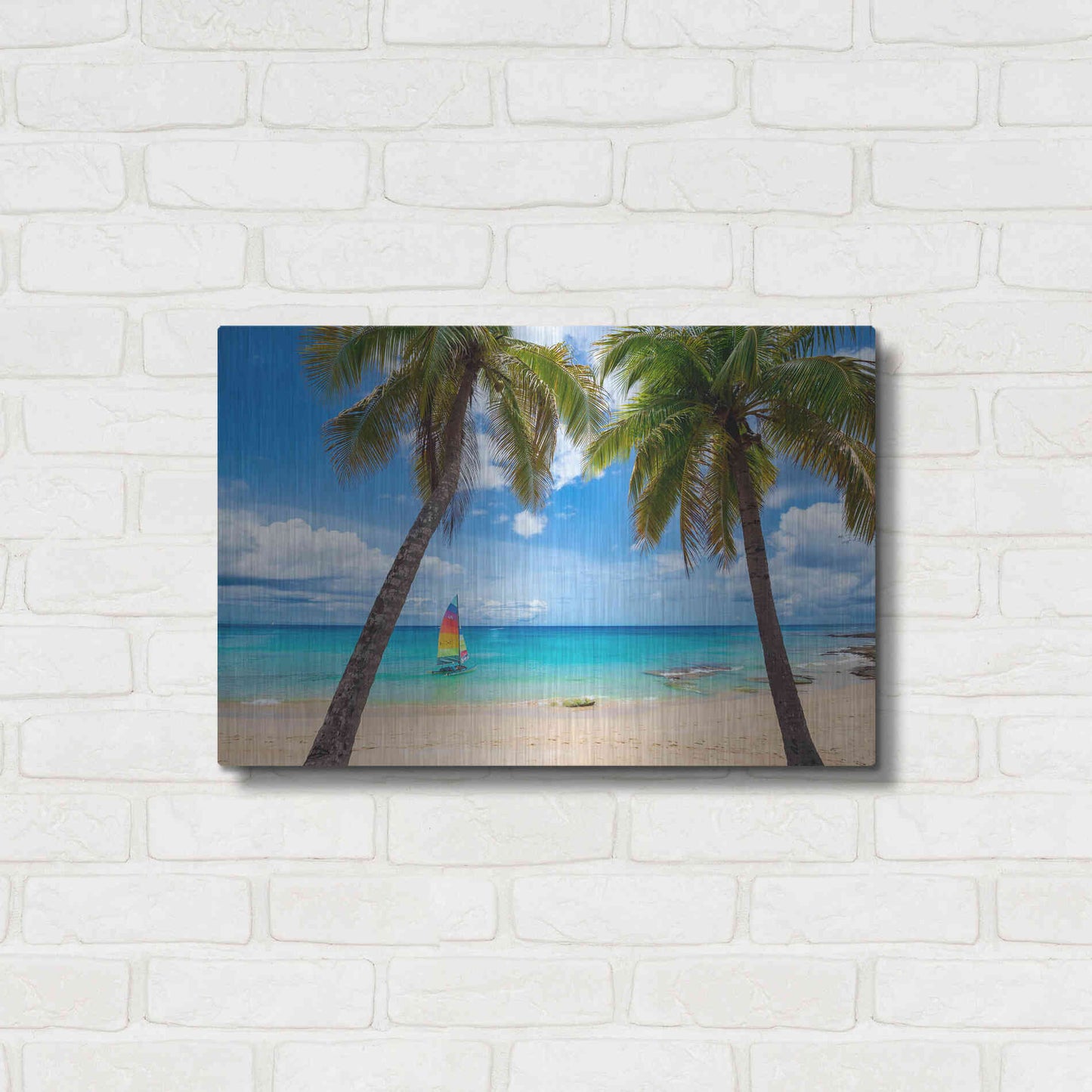 Luxe Metal Art 'Postcard From Paradise' by Lizzy Davis, Metal Wall Art,24x16