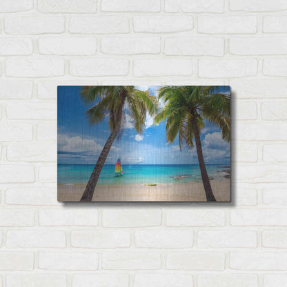 Luxe Metal Art 'Postcard From Paradise' by Lizzy Davis, Metal Wall Art,24x16