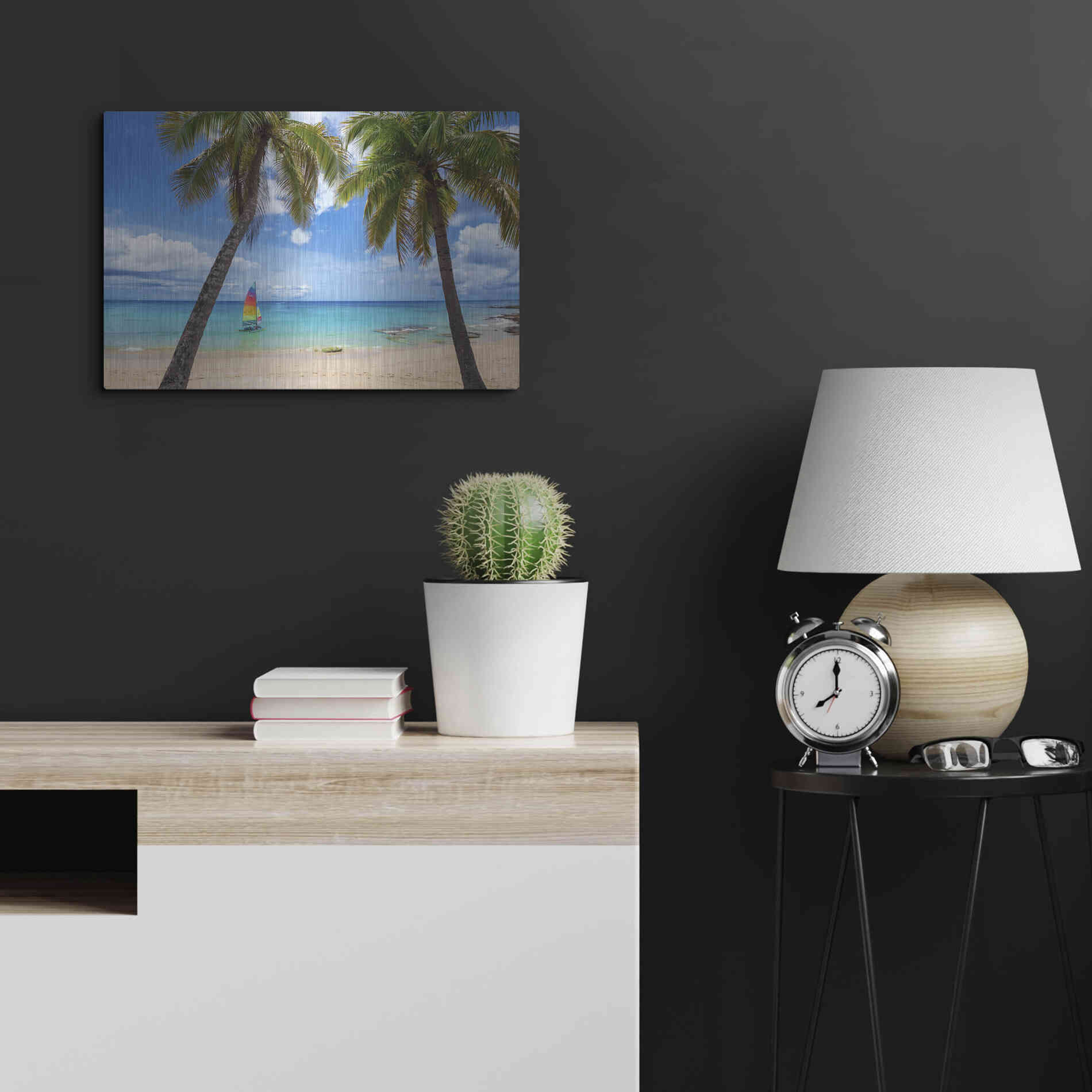 Luxe Metal Art 'Postcard From Paradise' by Lizzy Davis, Metal Wall Art,24x16