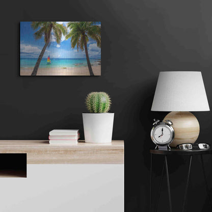 Luxe Metal Art 'Postcard From Paradise' by Lizzy Davis, Metal Wall Art,24x16