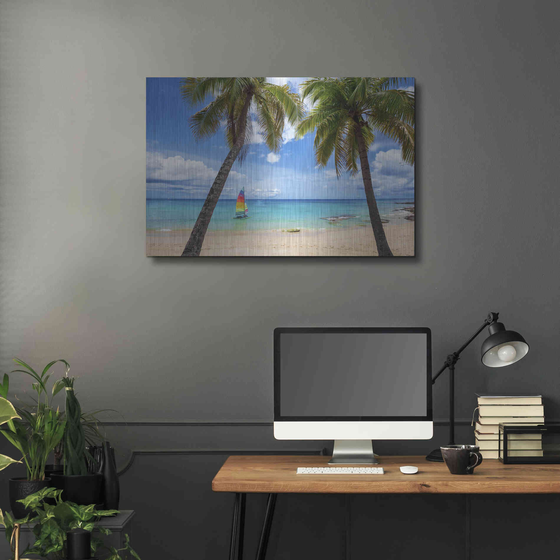 Luxe Metal Art 'Postcard From Paradise' by Lizzy Davis, Metal Wall Art,36x24