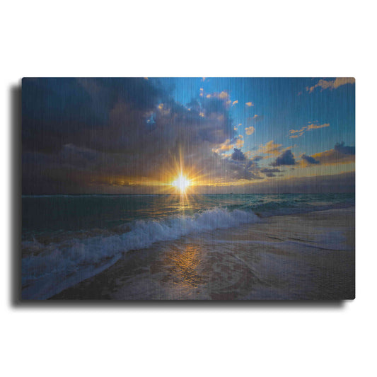 Luxe Metal Art 'Sunrise Over Miami Beach' by Lizzy Davis, Metal Wall Art