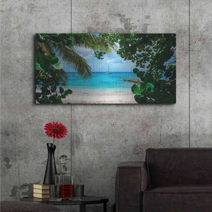 Luxe Metal Art 'Window to Paradise' by Lizzy Davis, Metal Wall Art,48x24