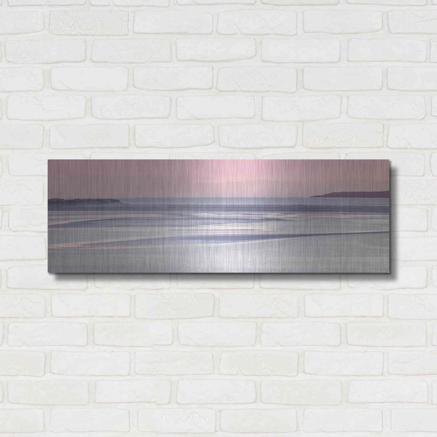 Luxe Metal Art 'Silver Sands' by Lynne Douglas, Metal Wall Art,36x12