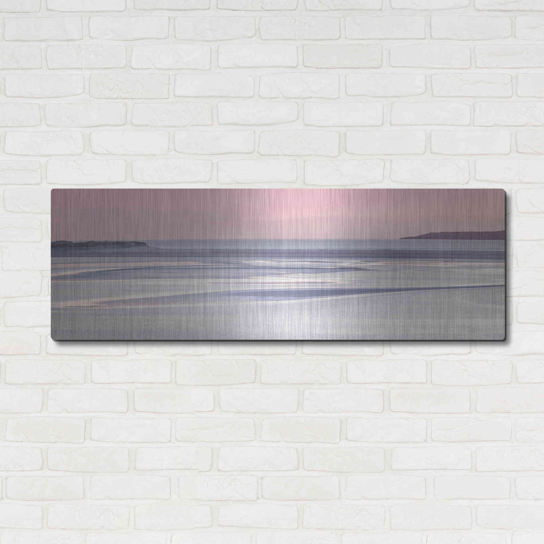 Luxe Metal Art 'Silver Sands' by Lynne Douglas, Metal Wall Art,48x16