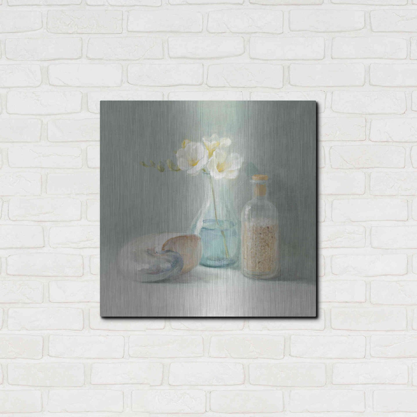 Luxe Metal Art 'Freesia Spa' by Danhui Nai, Metal Wall Art,24x24