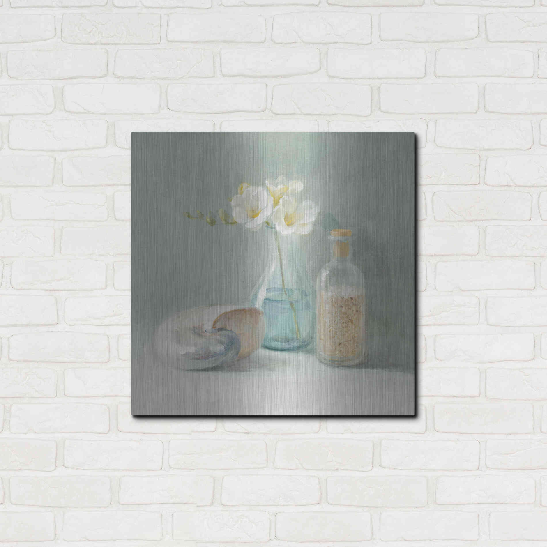 Luxe Metal Art 'Freesia Spa' by Danhui Nai, Metal Wall Art,24x24