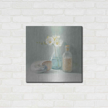 Luxe Metal Art 'Freesia Spa' by Danhui Nai, Metal Wall Art,24x24