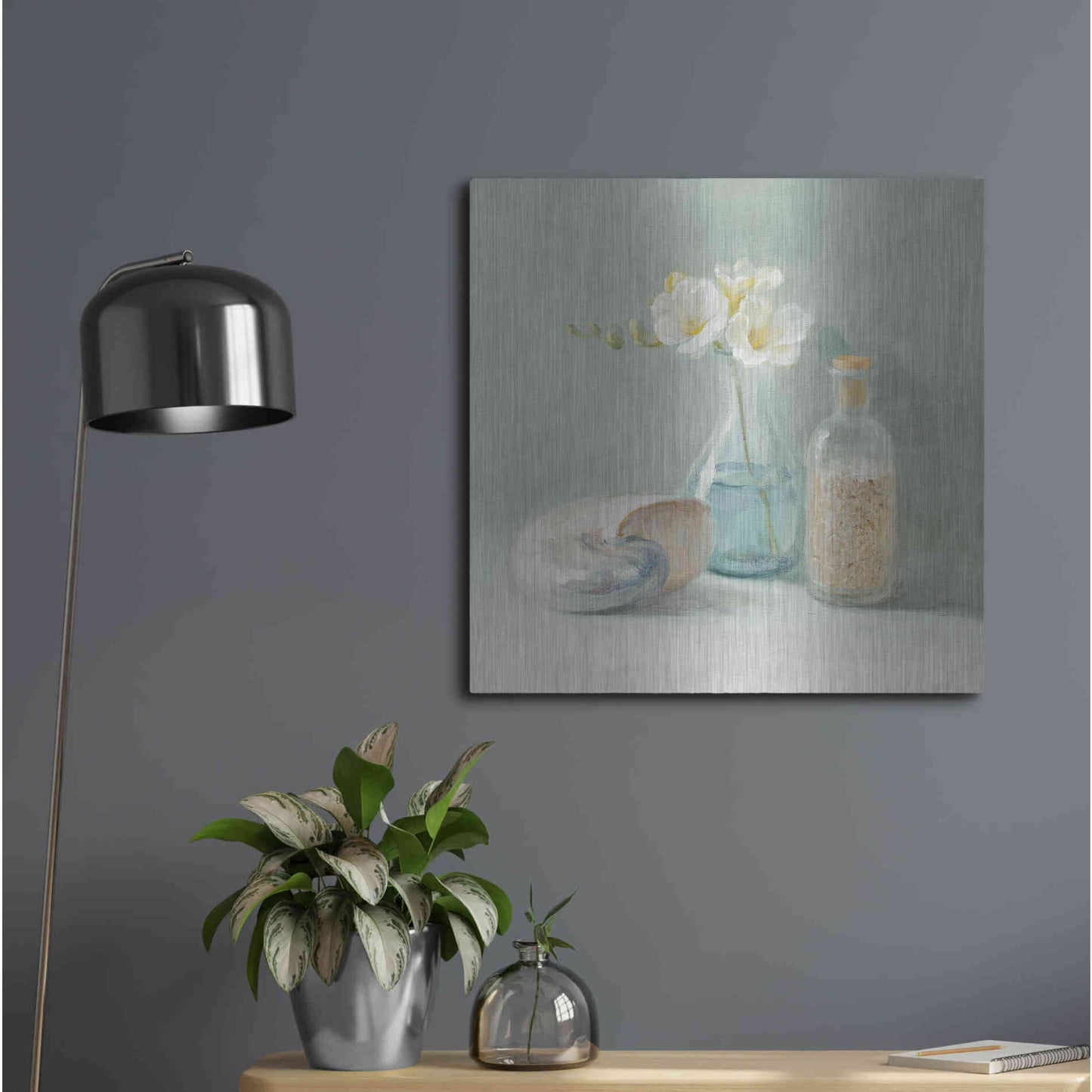 Luxe Metal Art 'Freesia Spa' by Danhui Nai, Metal Wall Art,24x24