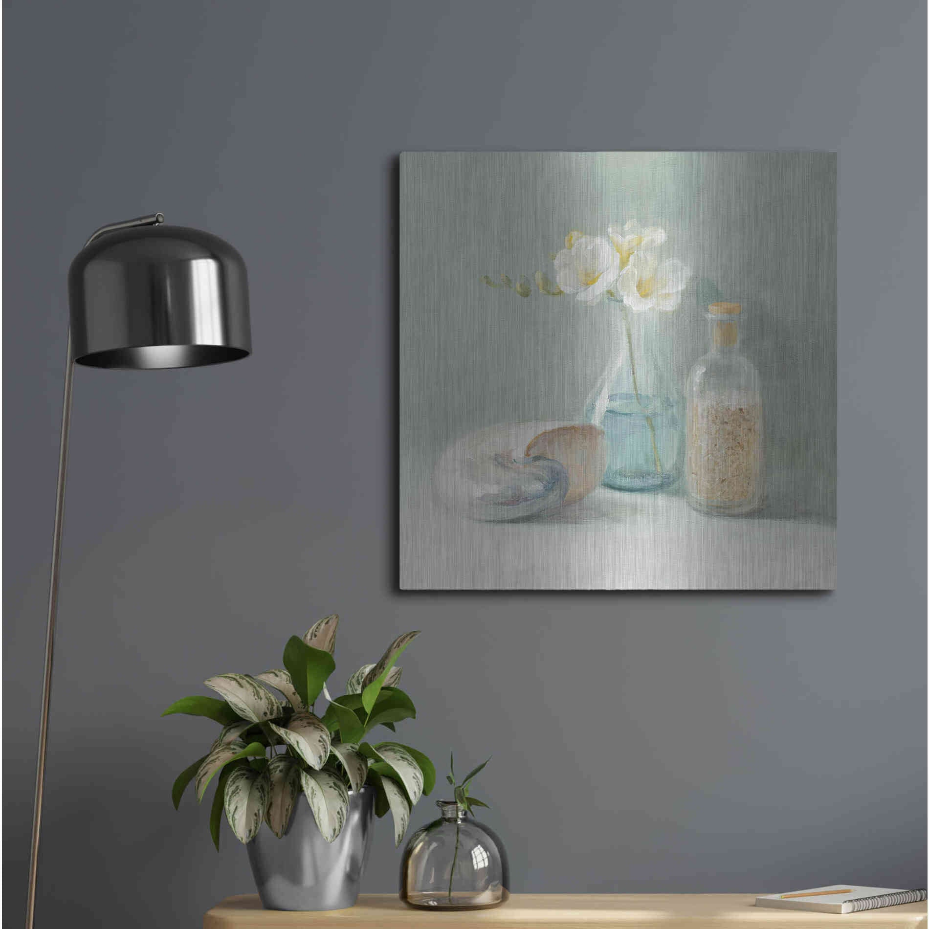 Luxe Metal Art 'Freesia Spa' by Danhui Nai, Metal Wall Art,24x24