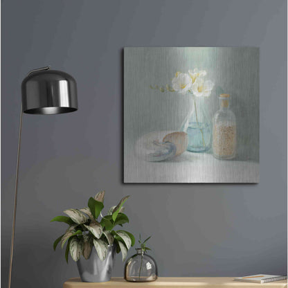 Luxe Metal Art 'Freesia Spa' by Danhui Nai, Metal Wall Art,24x24
