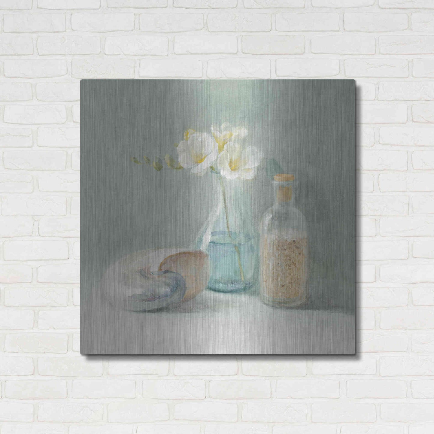 Luxe Metal Art 'Freesia Spa' by Danhui Nai, Metal Wall Art,36x36