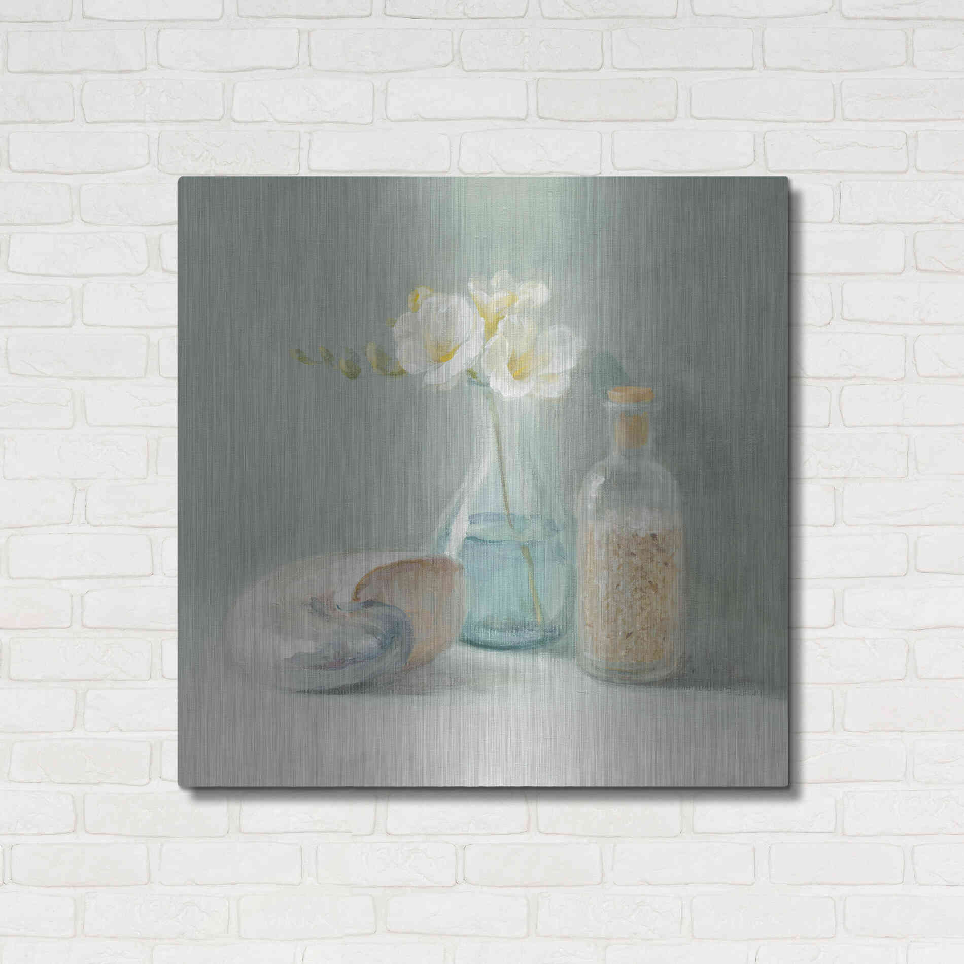 Luxe Metal Art 'Freesia Spa' by Danhui Nai, Metal Wall Art,36x36