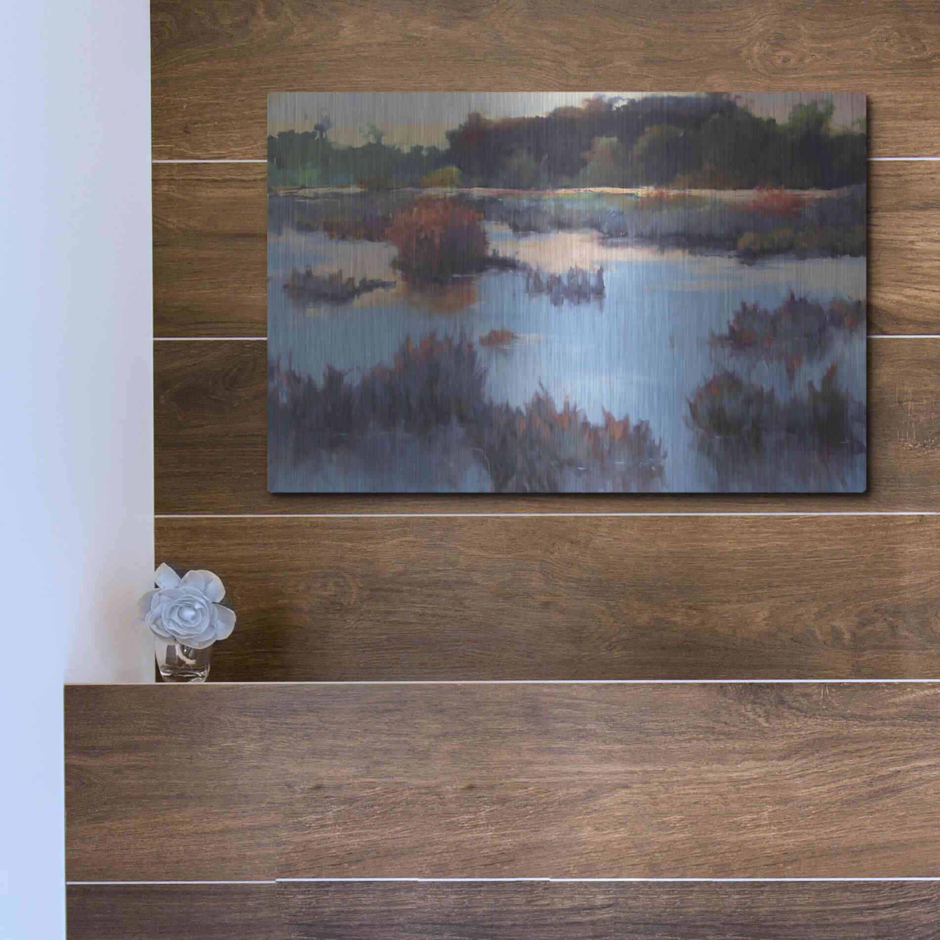 Luxe Metal Art 'Ace Basin Creek' by Madeline Dukes, Metal Wall Art,16x12