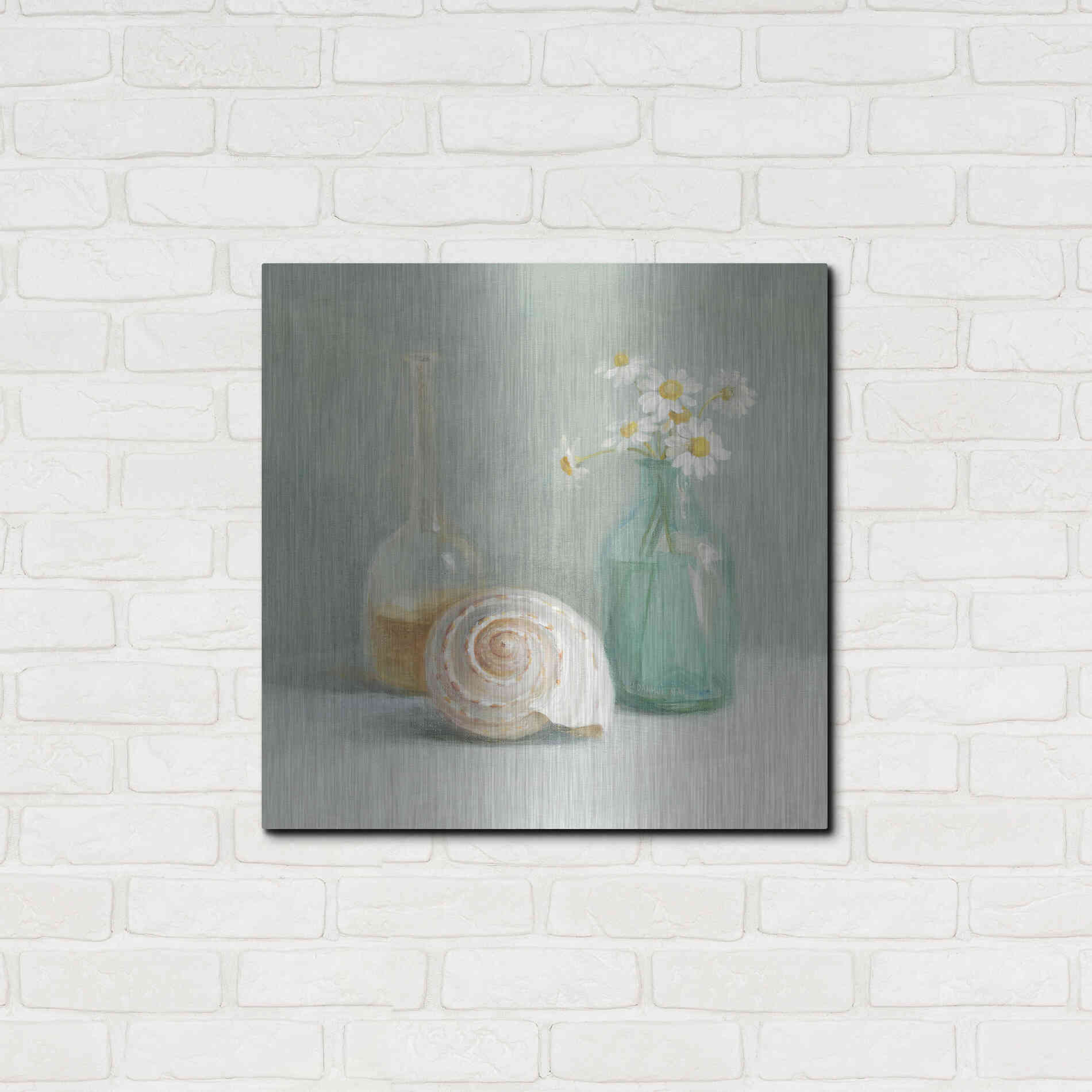Luxe Metal Art 'Chamomile Spa' by Danhui Nai, Metal Wall Art,24x24