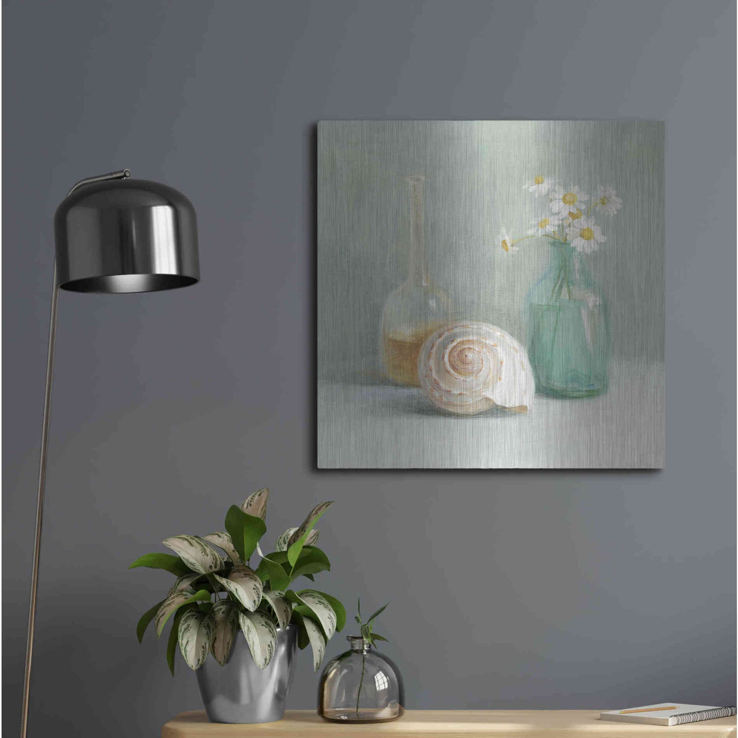 Luxe Metal Art 'Chamomile Spa' by Danhui Nai, Metal Wall Art,24x24