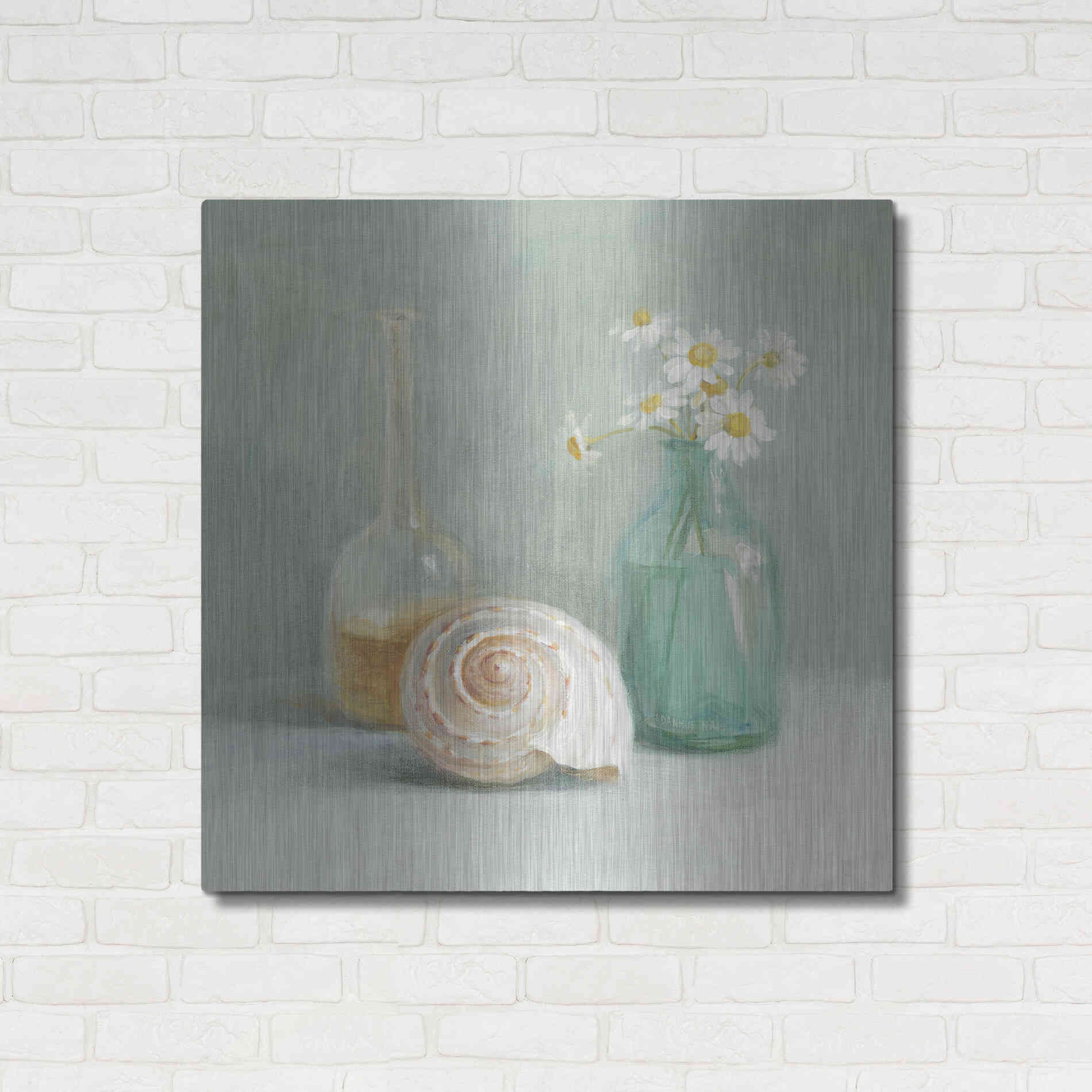 Luxe Metal Art 'Chamomile Spa' by Danhui Nai, Metal Wall Art,36x36