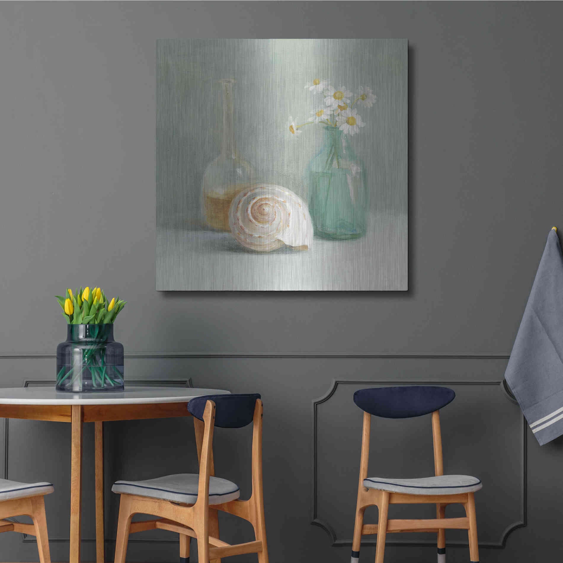 Luxe Metal Art 'Chamomile Spa' by Danhui Nai, Metal Wall Art,36x36