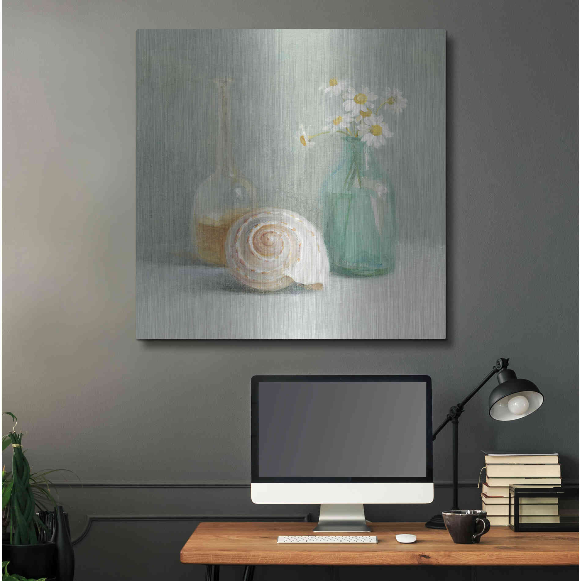 Luxe Metal Art 'Chamomile Spa' by Danhui Nai, Metal Wall Art,36x36