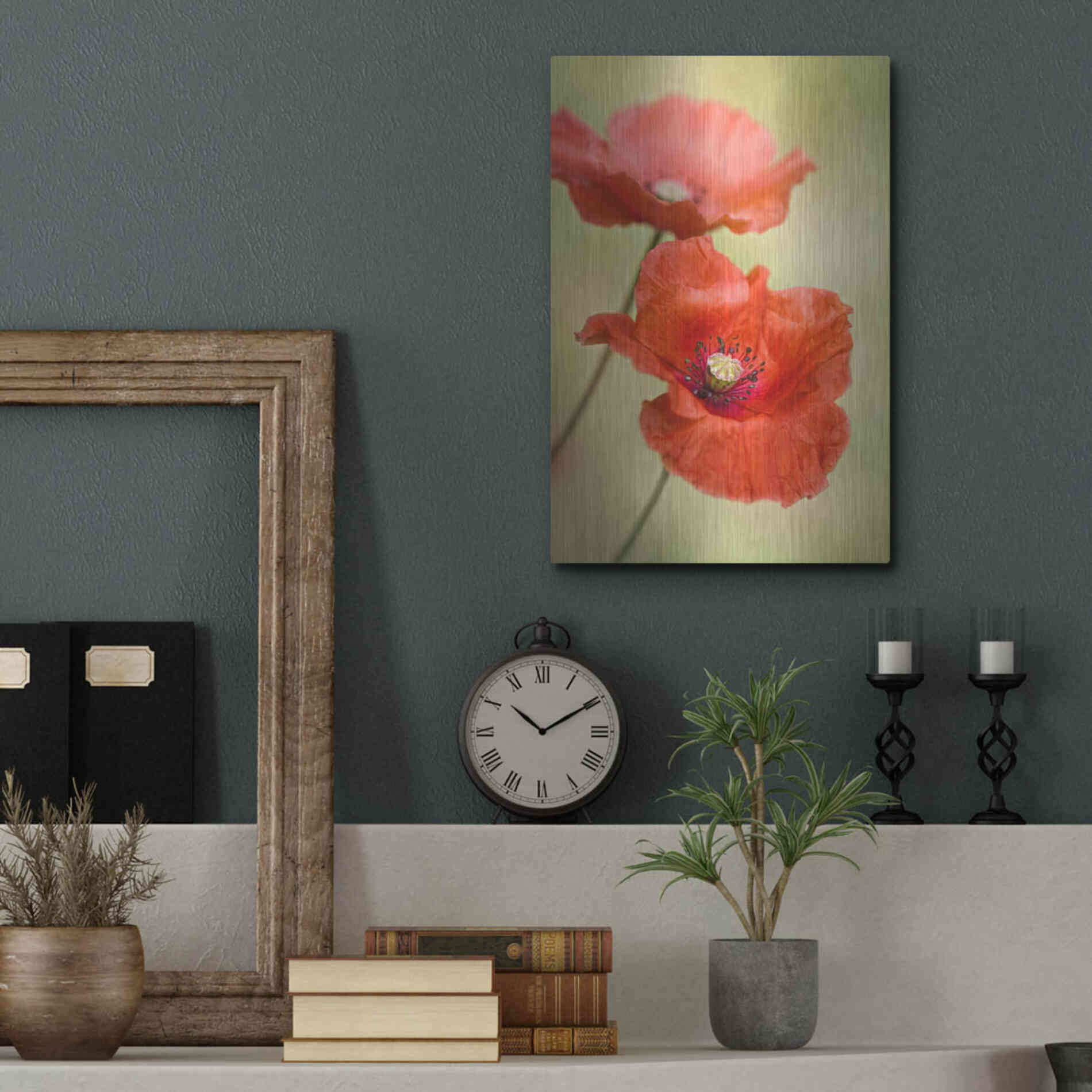 Luxe Metal Art 'Papaver Passion' by Mandy Disher, Metal Wall Art,12x16