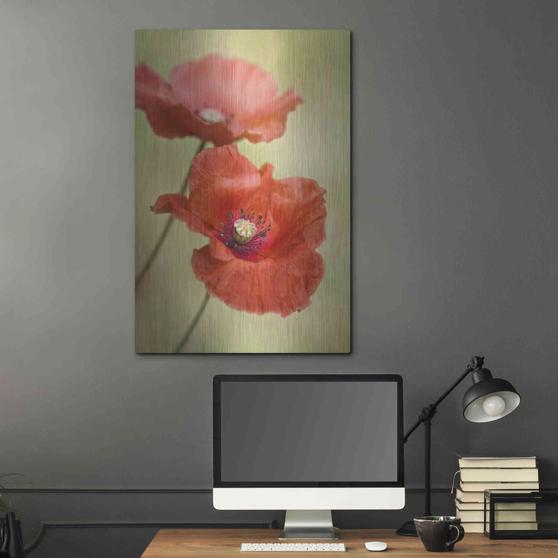 Luxe Metal Art 'Papaver Passion' by Mandy Disher, Metal Wall Art,24x36