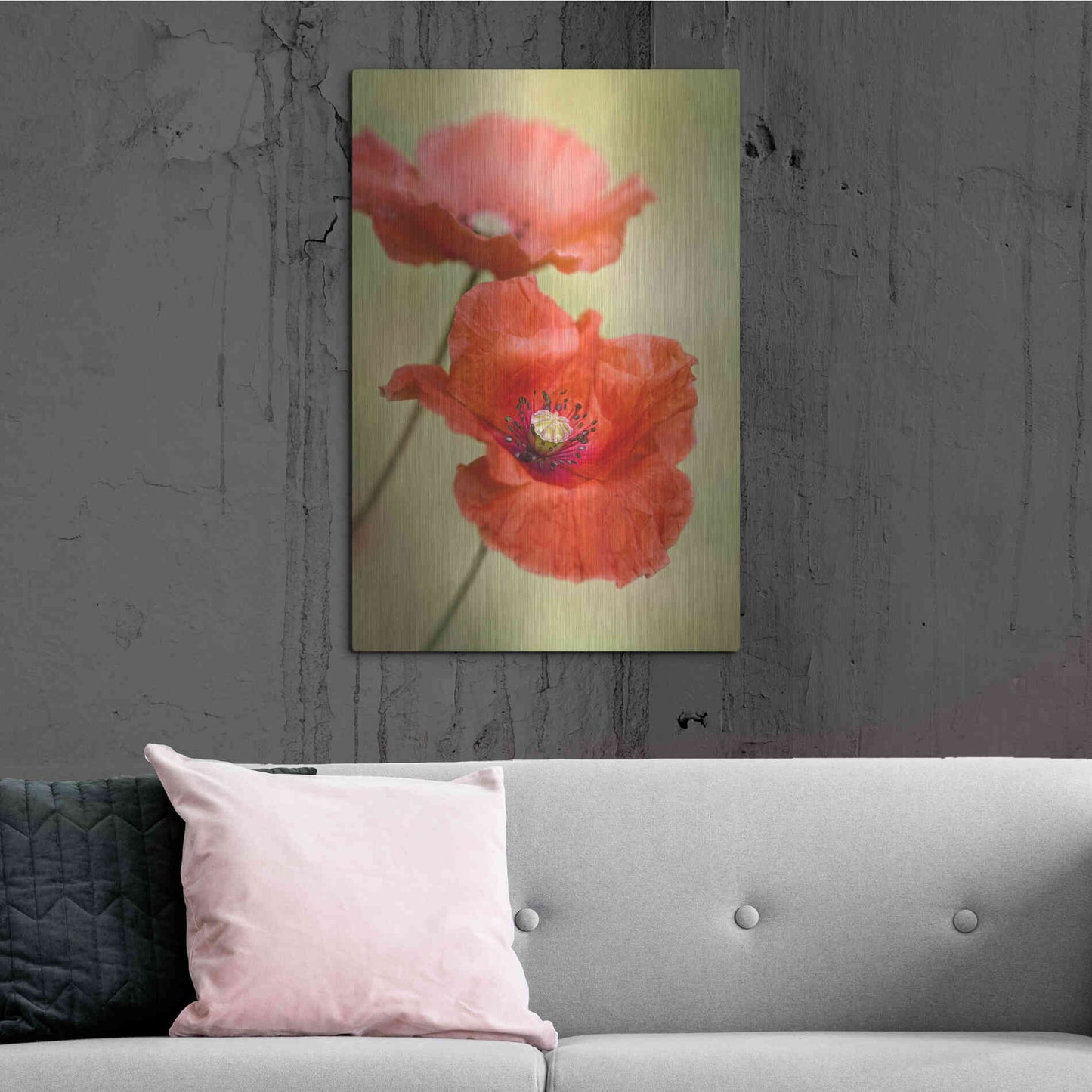 Luxe Metal Art 'Papaver Passion' by Mandy Disher, Metal Wall Art,24x36