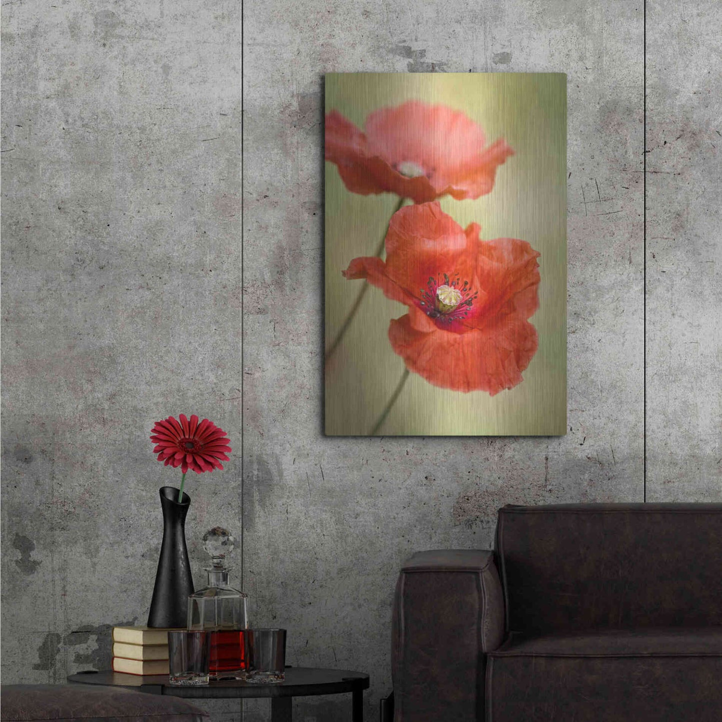 Luxe Metal Art 'Papaver Passion' by Mandy Disher, Metal Wall Art,24x36