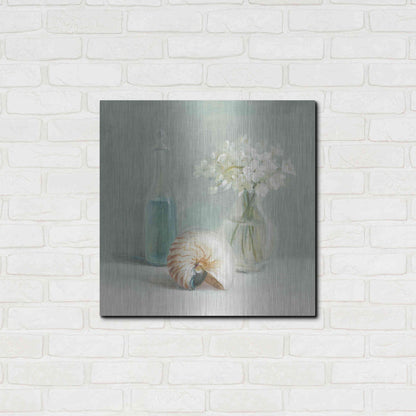 Luxe Metal Art 'White Flower Spa' by Danhui Nai, Metal Wall Art,24x24