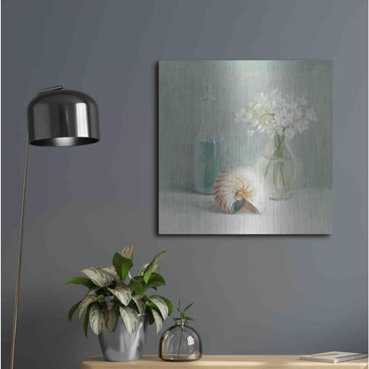 Luxe Metal Art 'White Flower Spa' by Danhui Nai, Metal Wall Art,24x24
