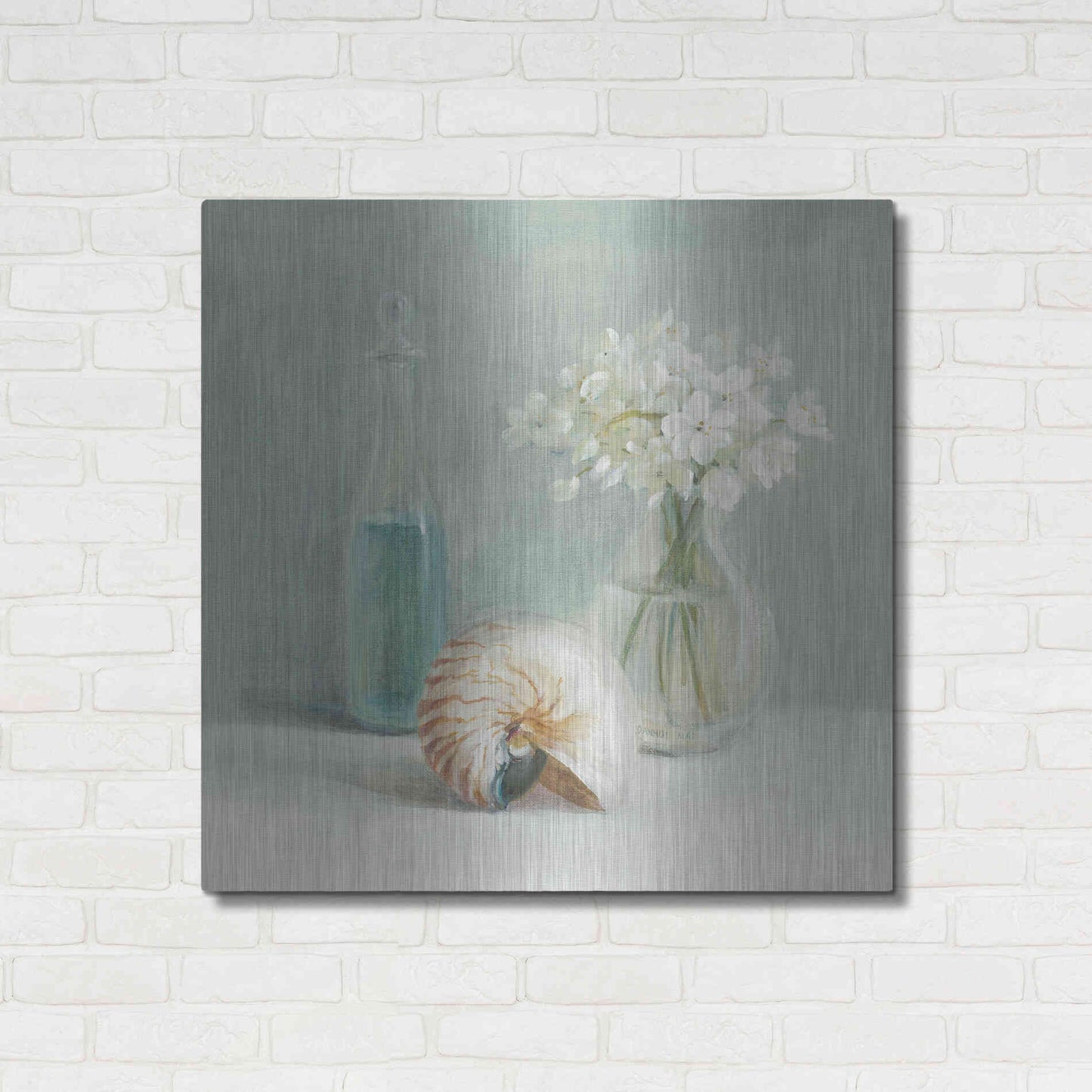 Luxe Metal Art 'White Flower Spa' by Danhui Nai, Metal Wall Art,36x36