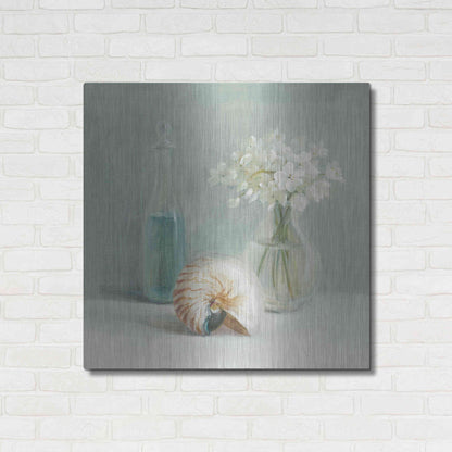 Luxe Metal Art 'White Flower Spa' by Danhui Nai, Metal Wall Art,36x36