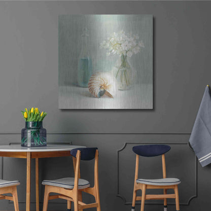 Luxe Metal Art 'White Flower Spa' by Danhui Nai, Metal Wall Art,36x36