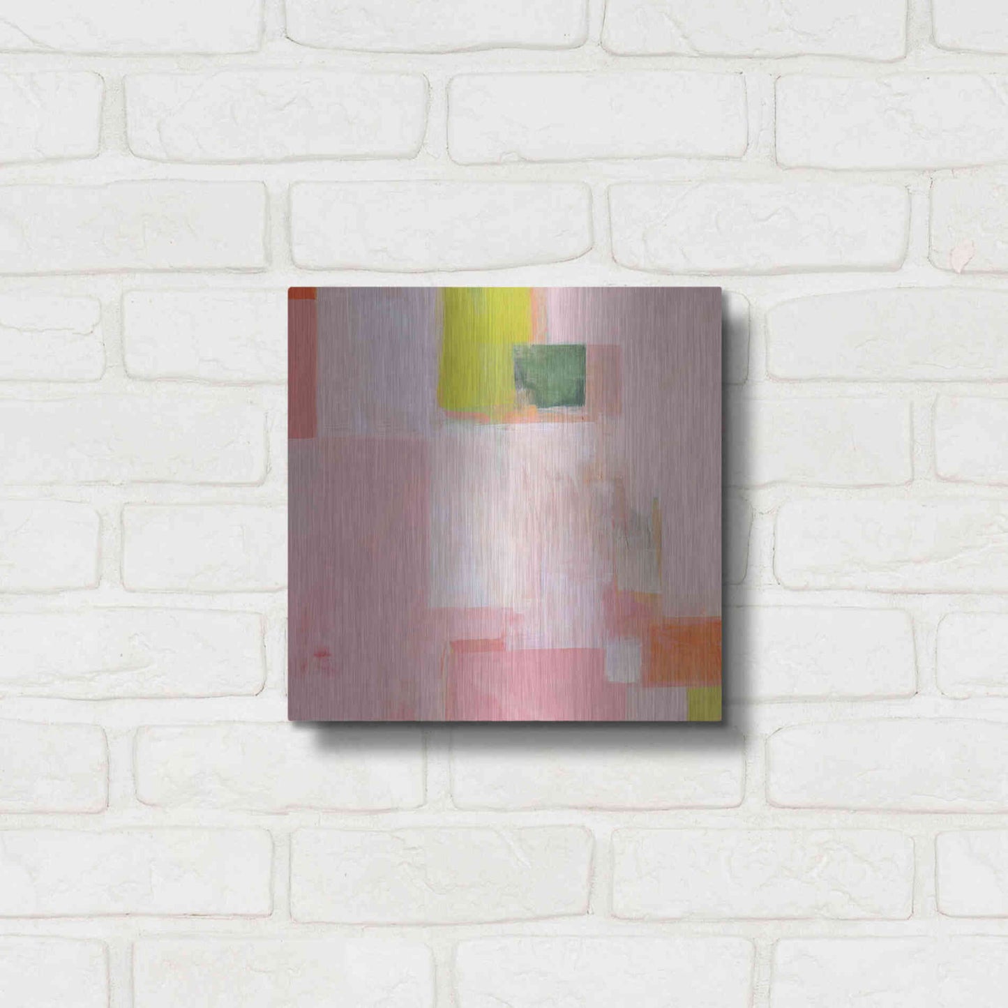 Luxe Metal Art 'Pink Squares' by Melissa Donoho, Metal Wall Art,12x12