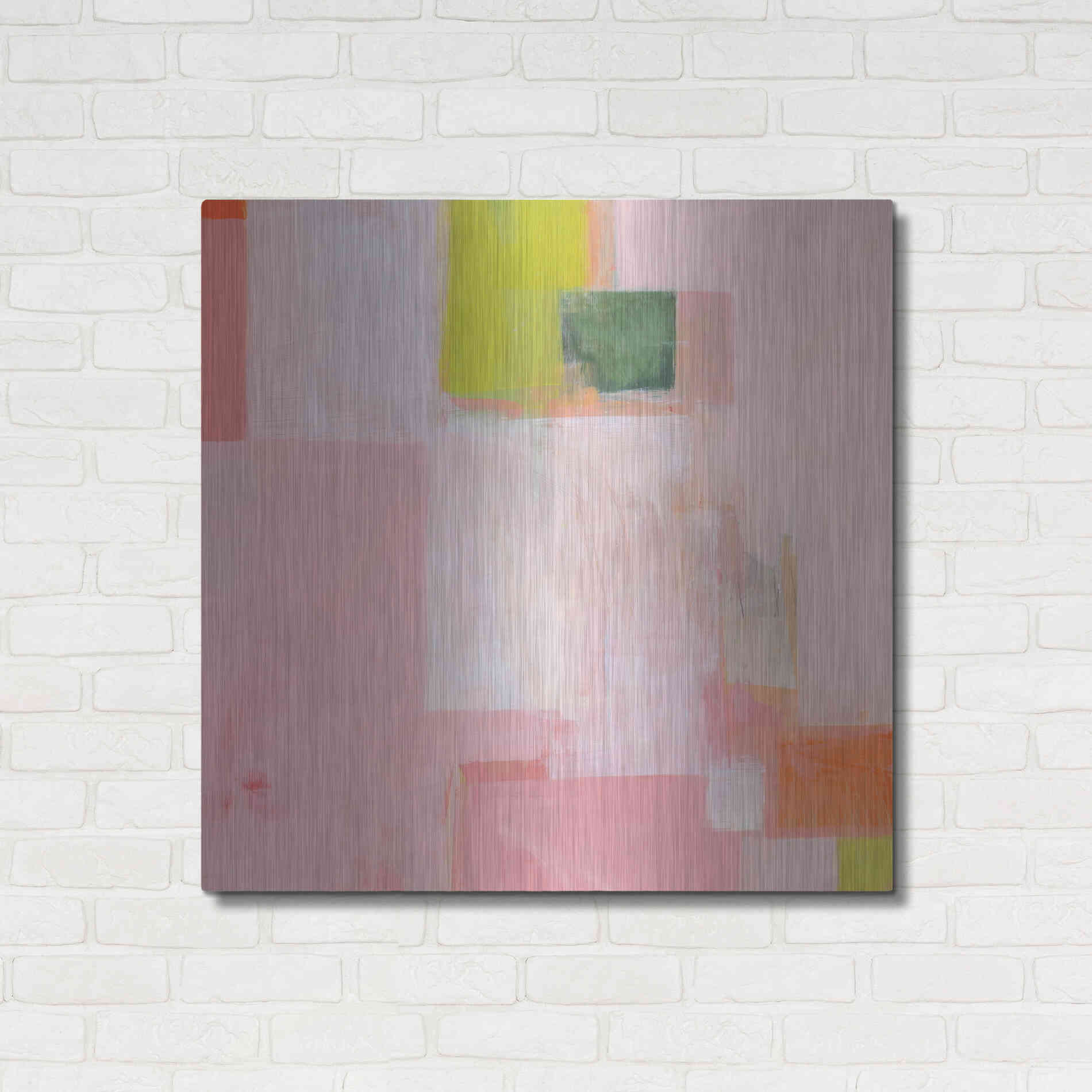 Luxe Metal Art 'Pink Squares' by Melissa Donoho, Metal Wall Art,36x36