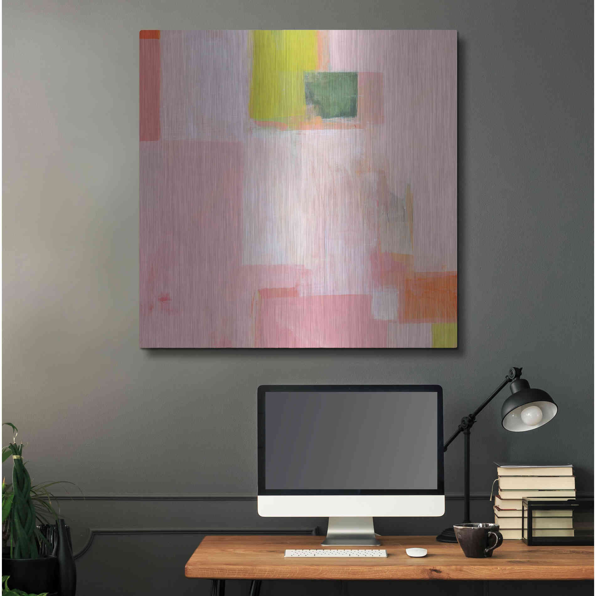 Luxe Metal Art 'Pink Squares' by Melissa Donoho, Metal Wall Art,36x36