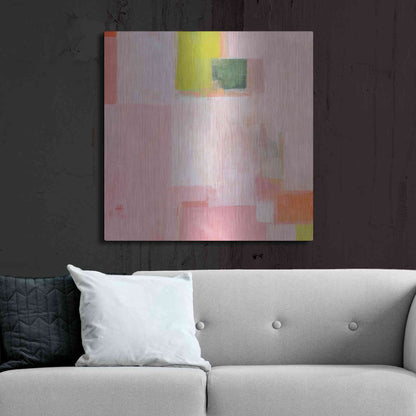 Luxe Metal Art 'Pink Squares' by Melissa Donoho, Metal Wall Art,36x36