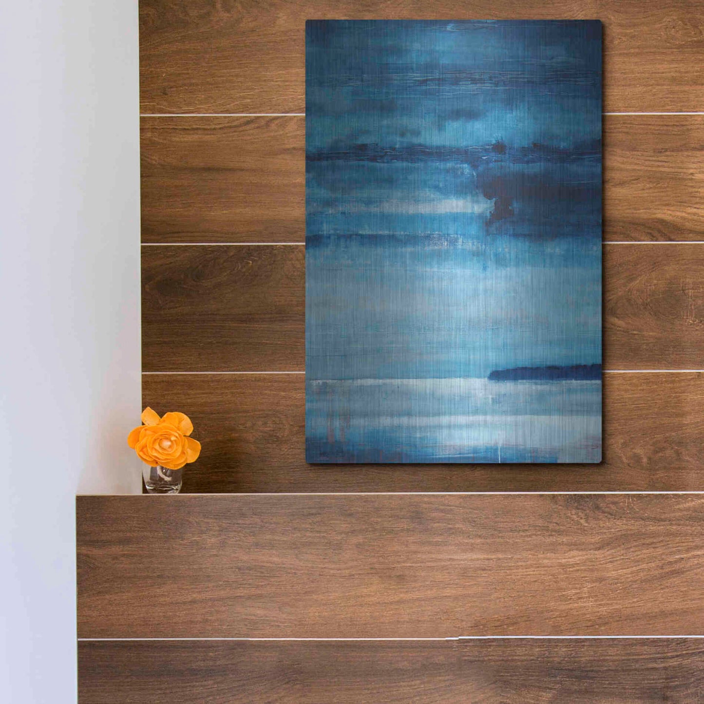 Luxe Metal Art 'Ocean Blue' by Michael A. Diliberto, Metal Wall Art,12x16