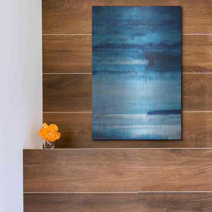 Luxe Metal Art 'Ocean Blue' by Michael A. Diliberto, Metal Wall Art,12x16