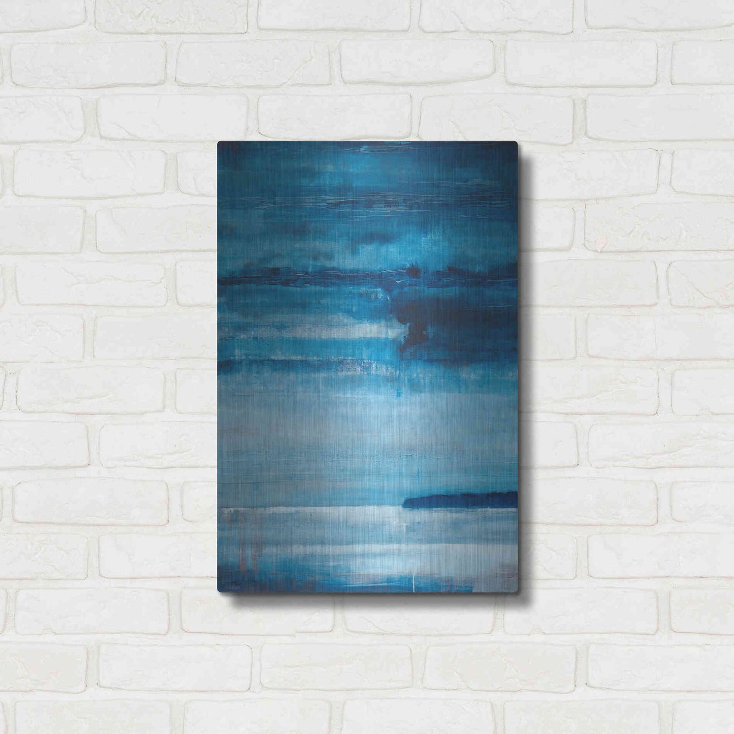 Luxe Metal Art 'Ocean Blue' by Michael A. Diliberto, Metal Wall Art,16x24